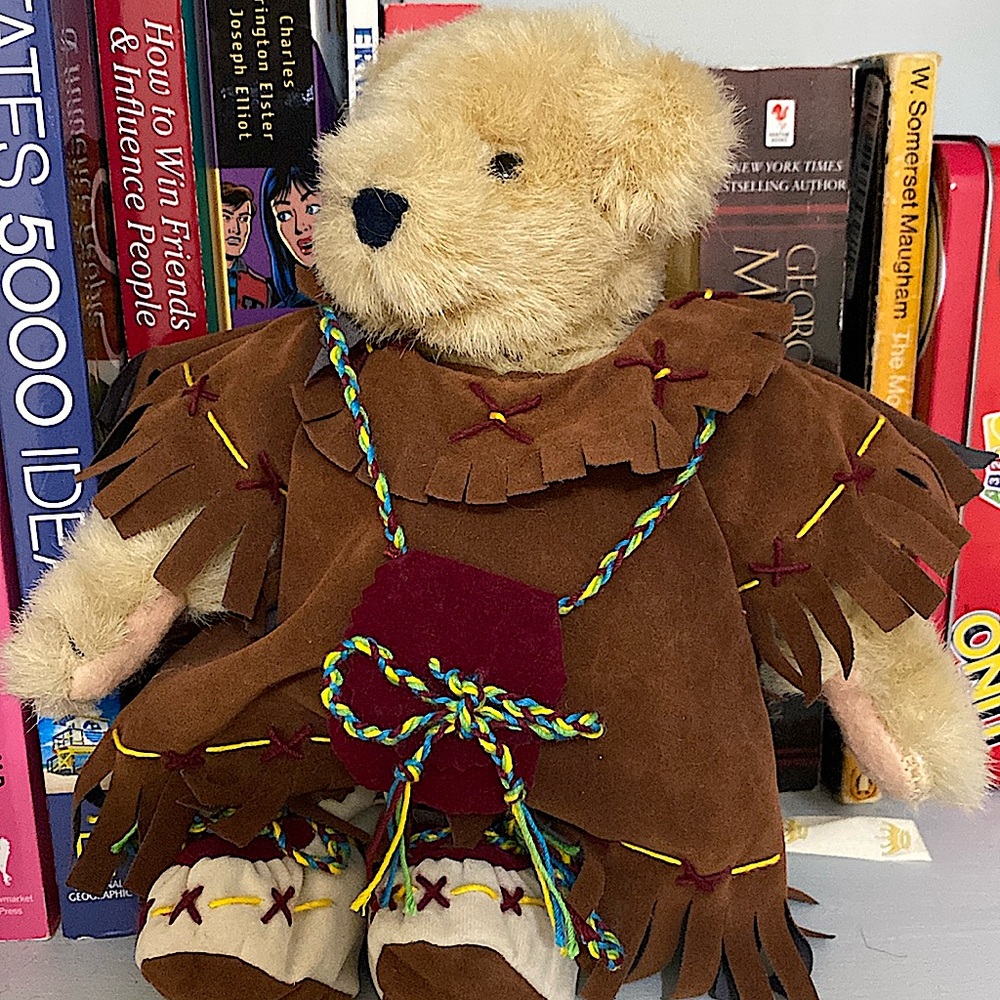 HOLIDAY SALE!! 8" Fluffy 'Traveling Wild West Show' Indian Costume Bear Plush